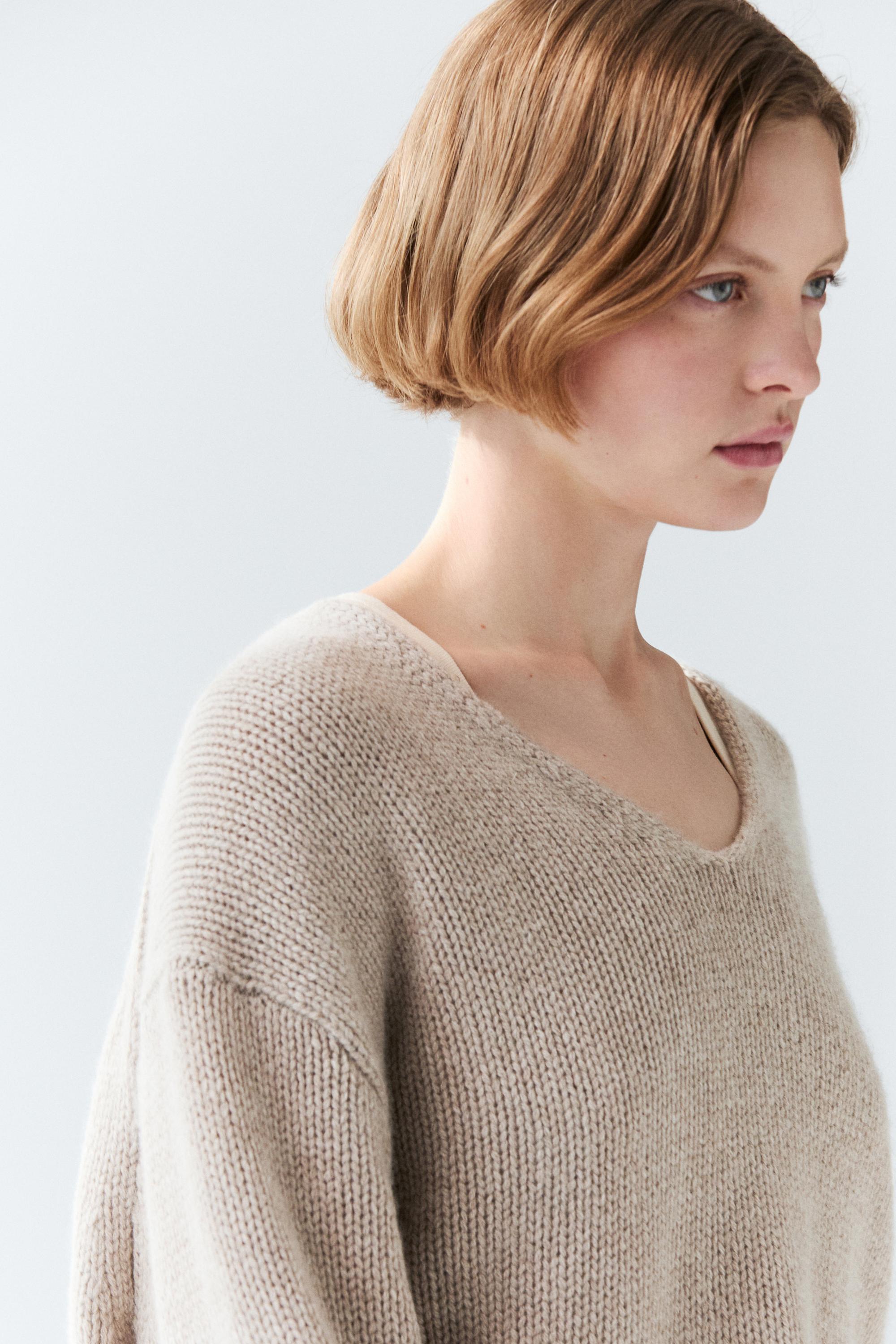 Pull à col en V 100 % cachemire